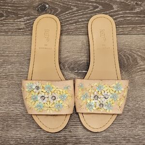 VALENTINO Floral Embellished Slide Sandals